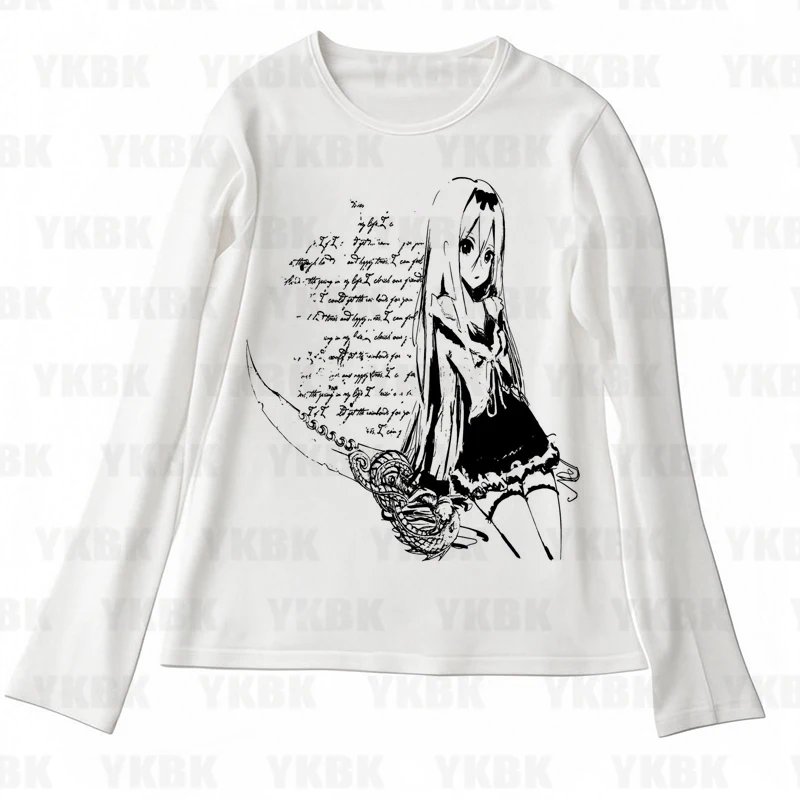 Fashion Casual Japan Y2K Print Anime Letter Goth 90s Woman Clothes Women Harajuku Street Girls O-neck Short Sleeves Tee Shirts 2