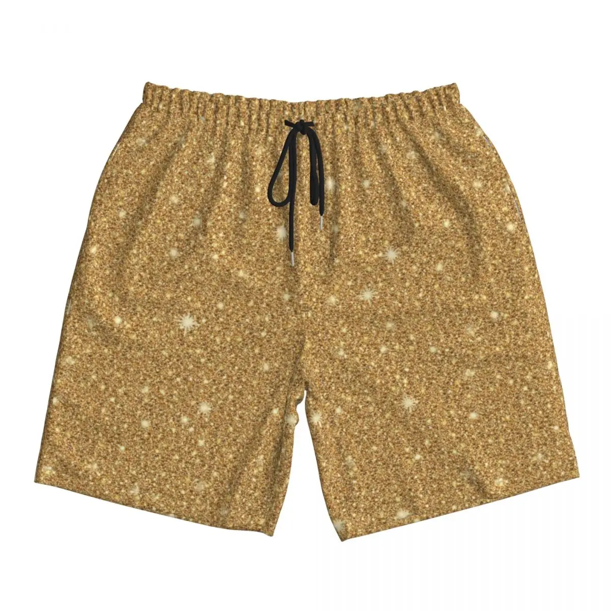 Sparkle Art Board Shorts Summer Glam Gold Glitter Sportswear Beach Shorts Males Quick Dry Casual Design Plus Size Swim Trunks 4
