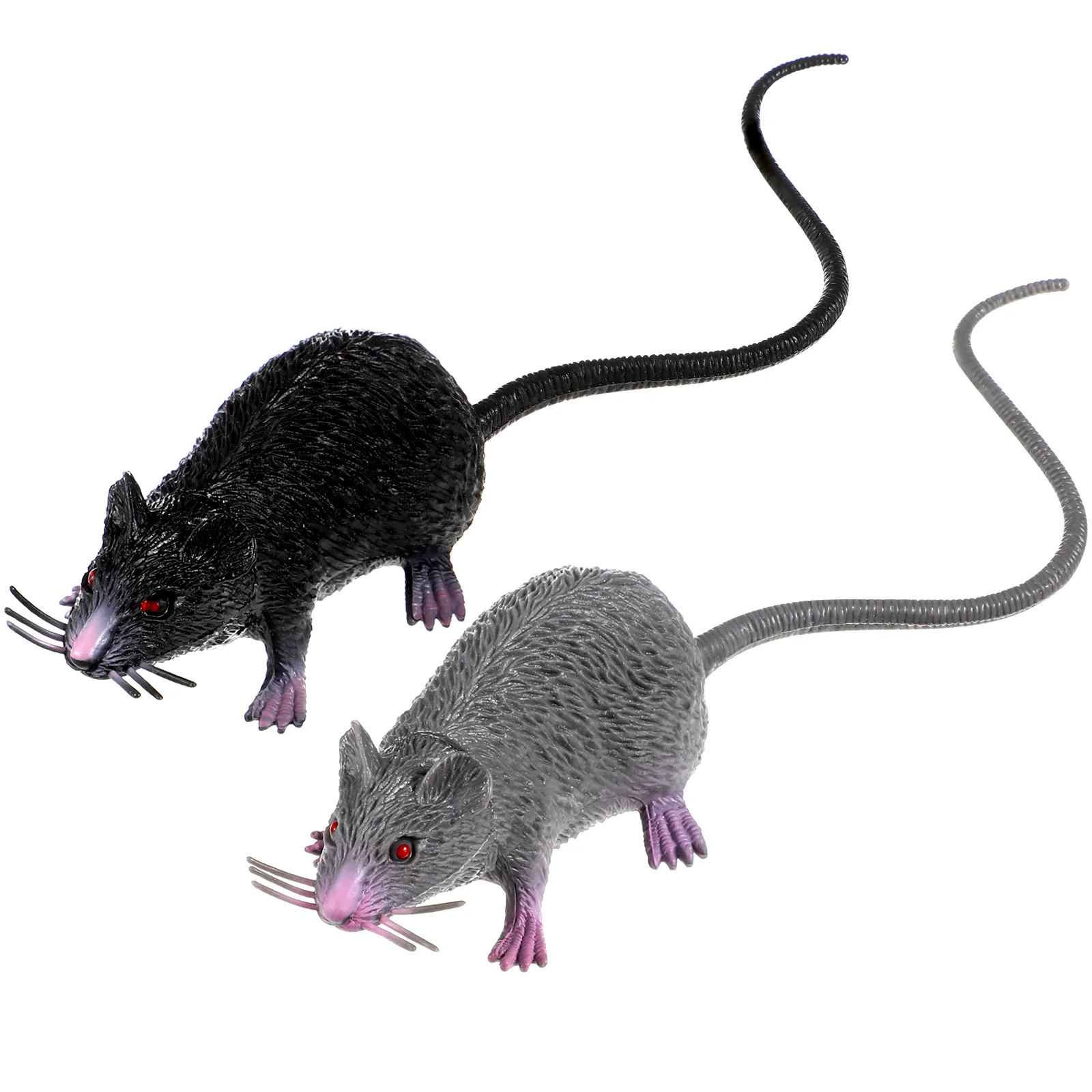 

Fake Rat Rats Toy Toys Mice Props Halloween Tricks Pranks Spooky Party Mouse Realistic Creepy Rubber Decor Models Squeezable