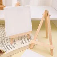 1/2/4PCS Mini Canvas And Easels Set Wooden Foldable Stand Desktop Mobile Phones Holder For Painting Arts Crafts Display Bracket 3
