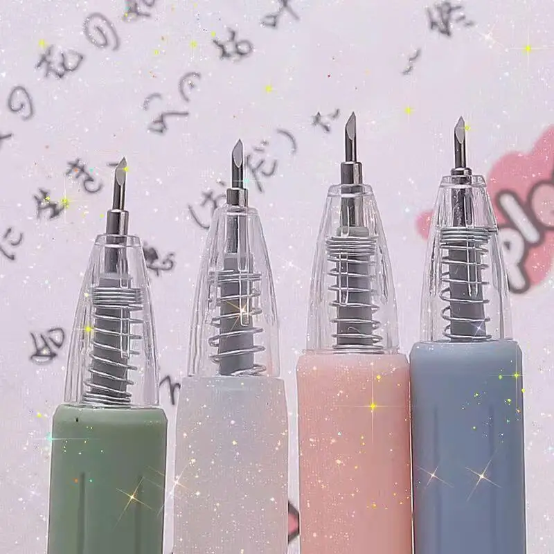 Mini Wrapping Cutting Utility Pen Knife Art Cutter Refillable Blade Paper Cutter Opener DIY Tools Stationery School Supplies 1Pc
