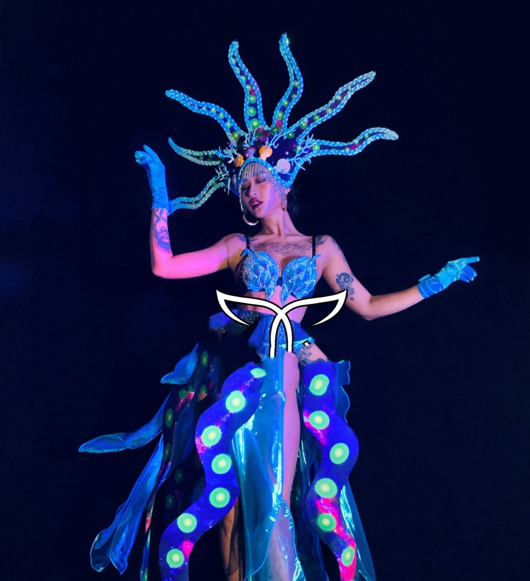 

Park Paradise Carnival Festival dance stage Bar Nightclub Cruise Ocean Series Theme Beautiful Octopus GOGO Show DS Costume