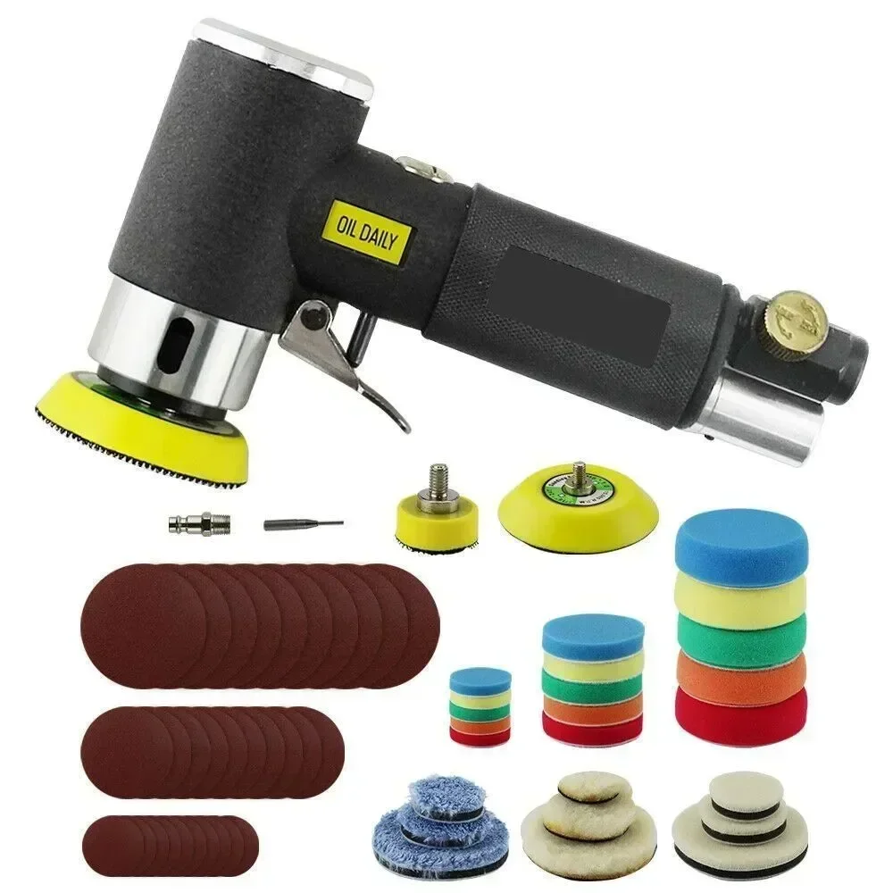 Random Orbital Air Sander 1"/2"/3" Mini Pneumatic Grinding Machine for Car Polishing High Speed Air Powered Sanding Polisher