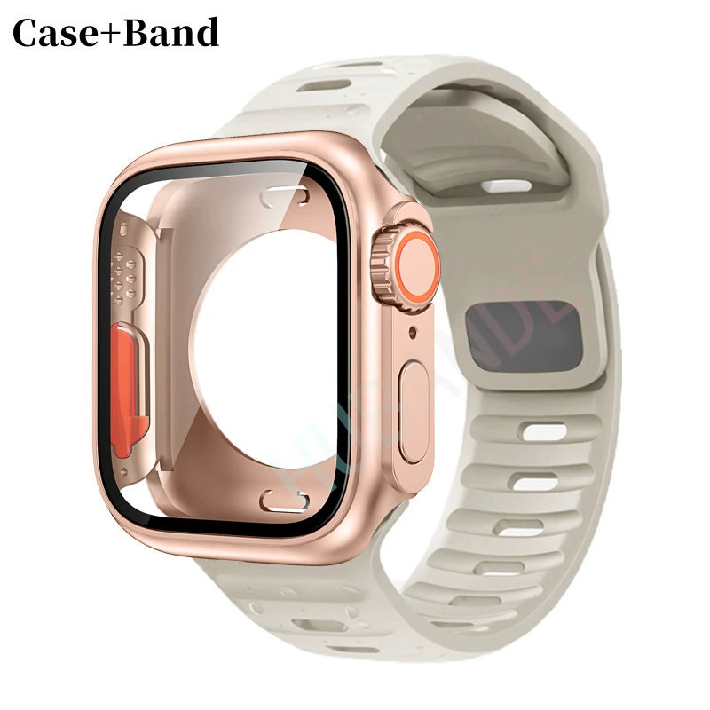 Premium Silicone Strap & Case with Screen Protectors