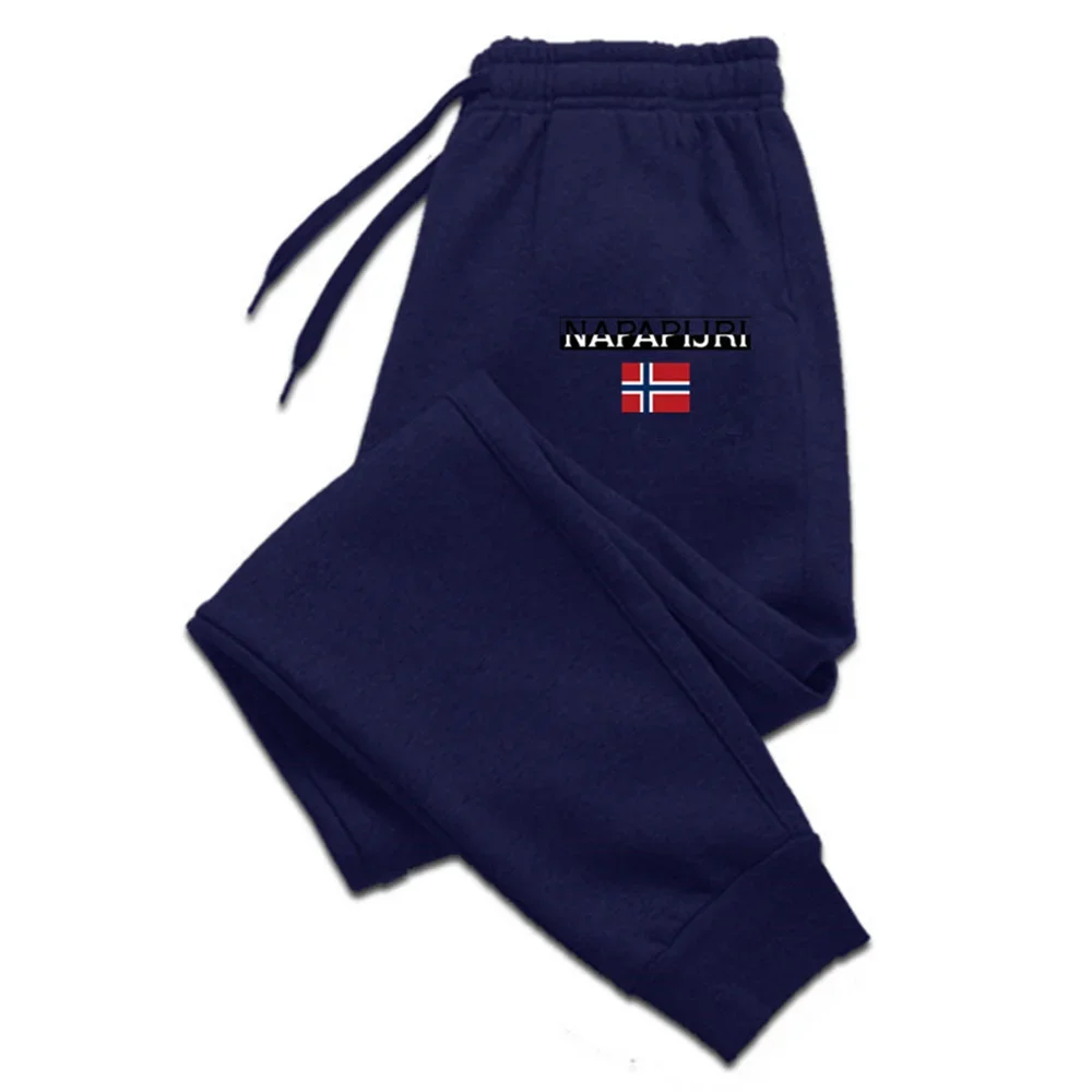 New winter and autumn sports pants with plush casual pants for men's autumn and winter trendy loose pants 2024