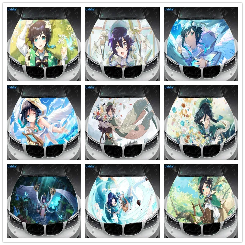 

Venti (Genshin Impact) Anime Car Hood Vinyl Stickers Wrap Vinyl Film Engine Cover Decals Sticker Car Auto Accessories