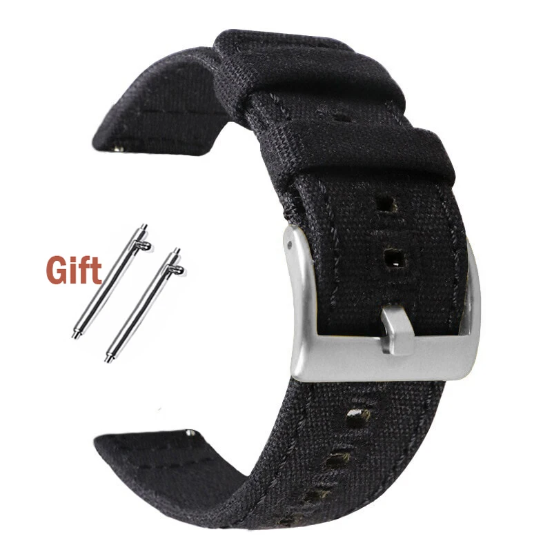 Braided Canvas Quick Release Watch Band Strap