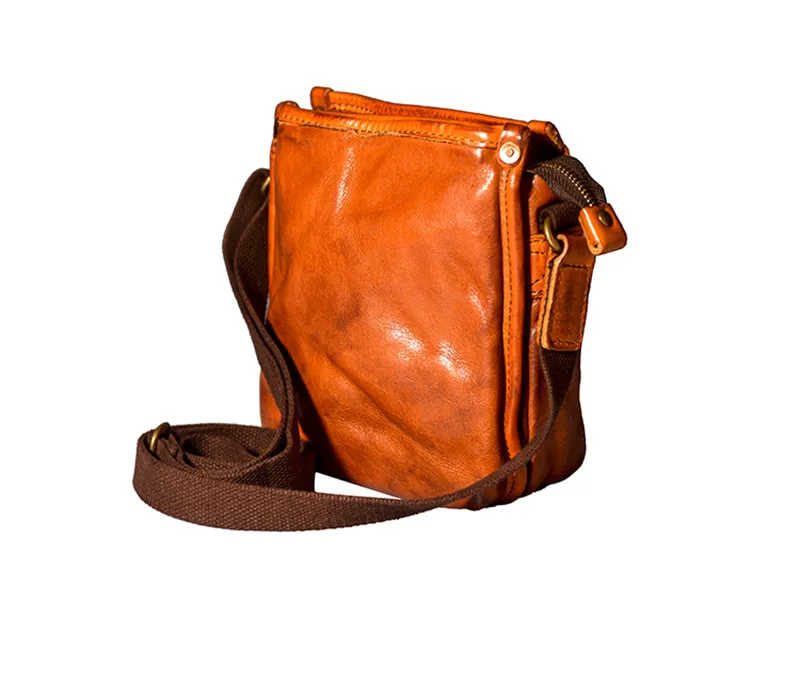 Vintage fashion luxury natural genuine leather men's small messenger bag casual daily outdoor real cowhide phone shoulder bag