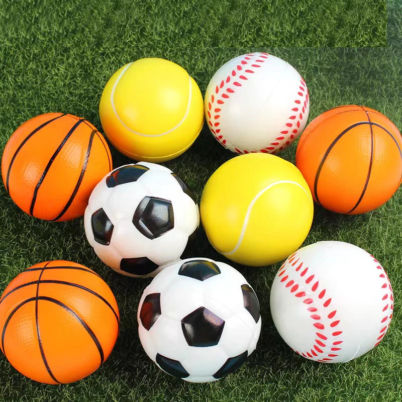 2Pcs-6CM PU Soccer Bsketball Squeeze Bouncy Ball Jumping Children Outdoor Games Garden Christmas Party Favors Awards Prizes 10pcs toddler trophy model kids plastic trophy kids party awards plastic trophy toy star trophy