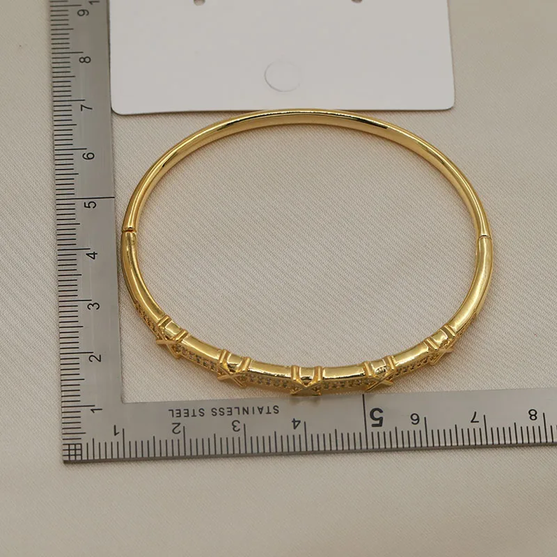 Bangles Bracelet Zirconia Letter Jewelry Crystal Cross for Wedding Bridal