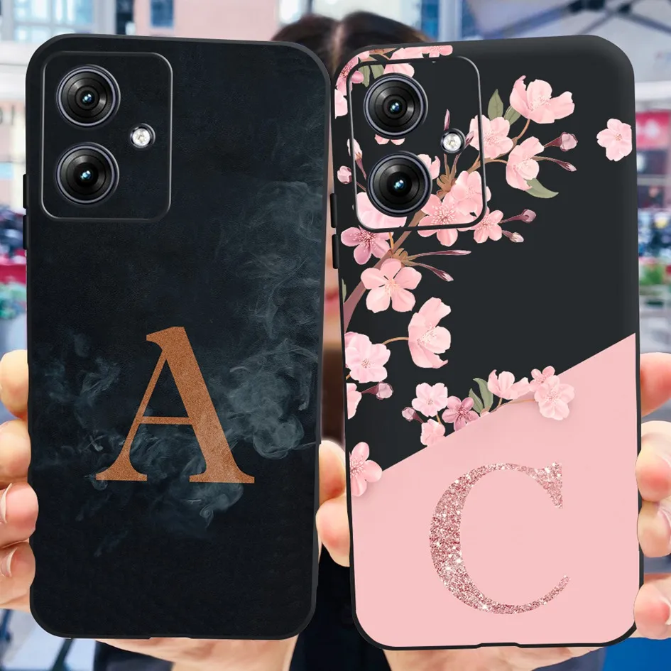 Stylish Flower Letters Soft Couple Phone Cover with Bumper