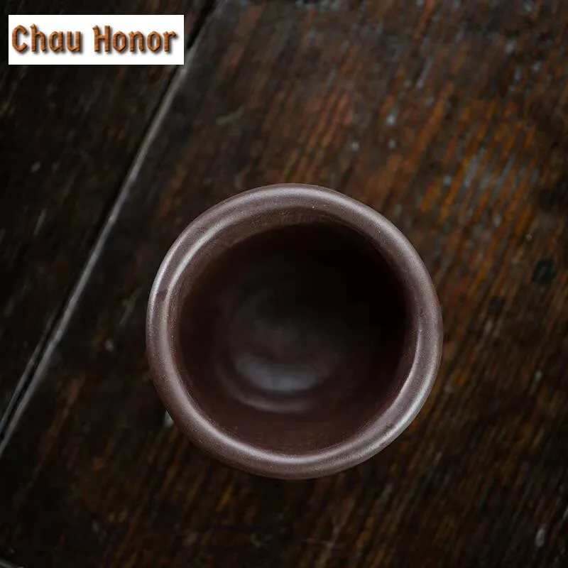 90ml Yixing Purple Clay Three-legged Tasting cup Handmade Household Master Cup kungfu teaset Tea Ceremony Accessories Drinkware