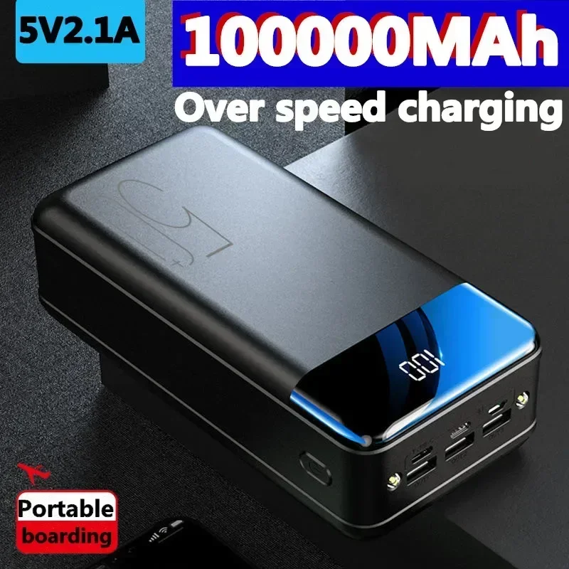 범용 고속 충전 200000 MAh 대용량 충전 뱅크, 모바일 전원, 무료 배송, 5V 2.1A, 2023 신제품