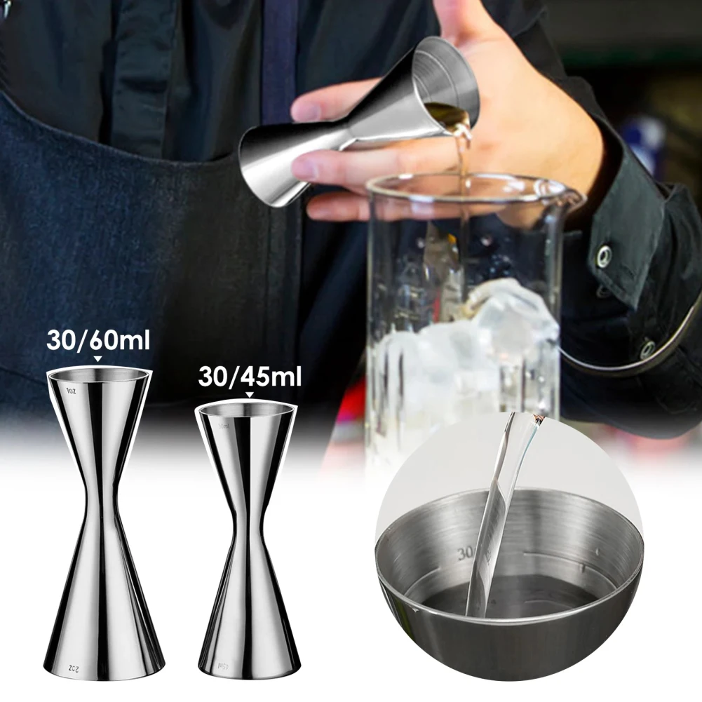 

30/45ml 30/60ml Cocktail Wine Shaker Measure Cup Stainless Steel Double Shot Drink Spirit Measure Jigger Kitchen Supplies