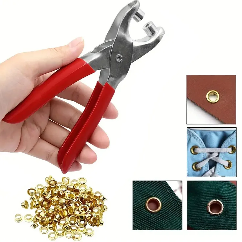 Eyelet Punch Tool Set Eyelet Grommet Ring Kit Grommet Eyelet Kit Grommet Punch Tool Grommet Tool Kit Grommet Tool 1 Set Grommet Eyelet Plier Kit Leather Manual Hole Punch Pliers For Belts Watch Bands Sewing Machine Bag DIY Eyelet Punch Tools