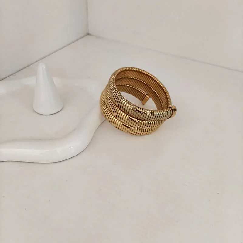 Elastic 3 layered chunky bangles for women stainless steel bangles statement stainless steel jewelry new in non tarnish 2024 6
