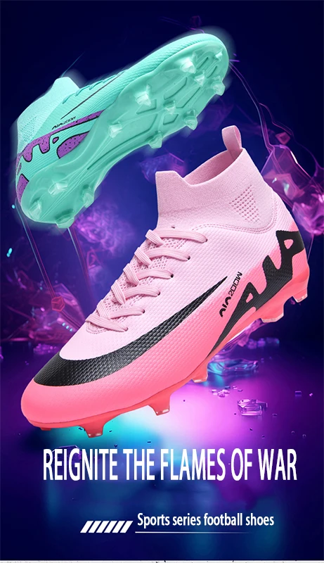 Description Picture 5 of itemProfessional Men's Futsal Sneakers Original Brand Pink Football Boot Unisex Indoor Turf Soccer Shoes Trainers Men Botas Futbol