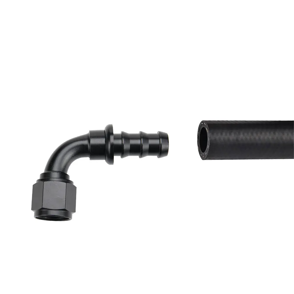Push Lock Barb Type Hose End Fittings 4AN 6AN 8AN 10AN 12AN Straight 45 90 180 Degree For Rubber Line Oil Fuel Kits Hose Adaptor auto fasteners auto accessories hose fitting adapter