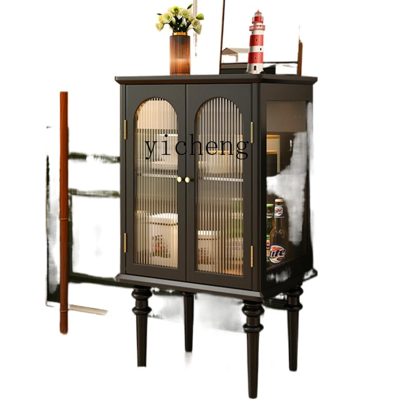 

XL Side Cabinet Mid-Ancient Solid Wood Wine Cabinet Storage Organizer Storage Sideboard Cabinet