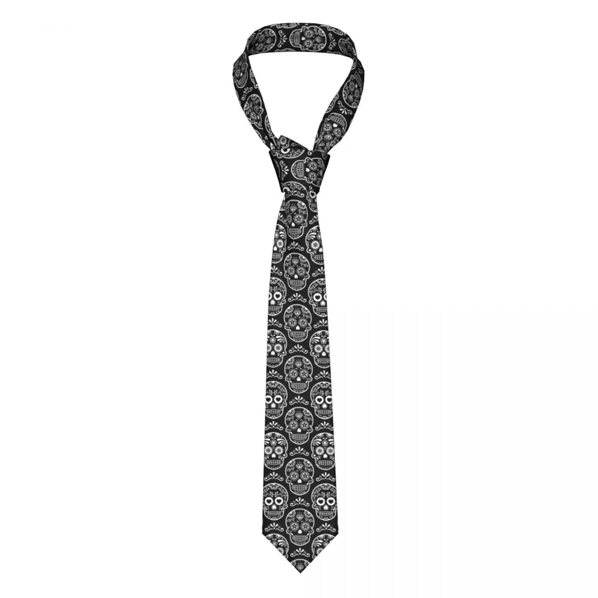 

Mexican Sugar Skull Neckties Men Women Skinny Polyester 8 cm Narrow Day of the Dead Neck Tie for Mens Shirt Accessories Cravat