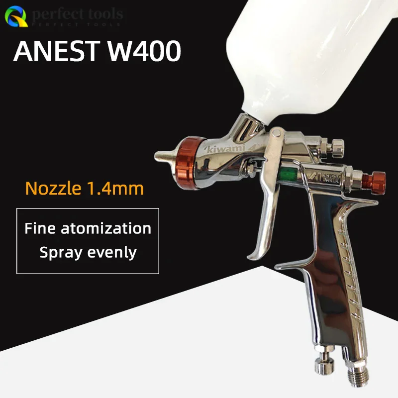 일본 ANEST W400 스프레이건 자동차 페인트 수성 유성 스프레이, 깍지 수동 공압 고 분무, 1.4mm