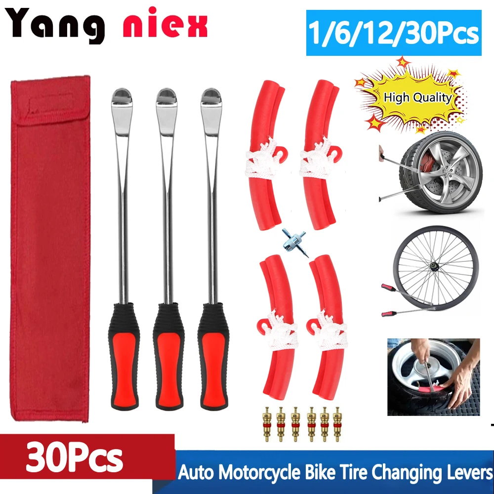 1/6/30Pcs Moto Car Bike Tire Changing Levers Auto Spoon Tire Kit