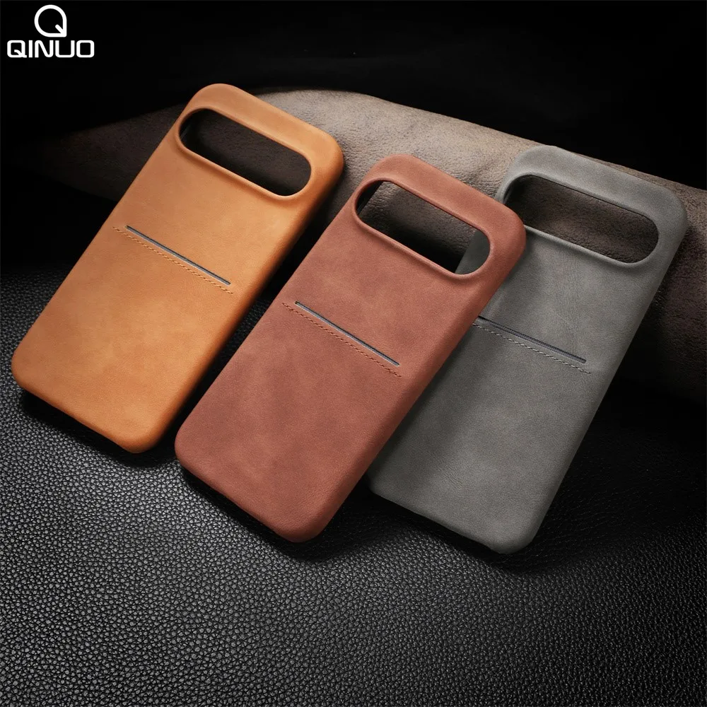 Luxury Sheepskin Leather Wallet Card Holder Phone Case with Shockproof Back Cover and Card Slot