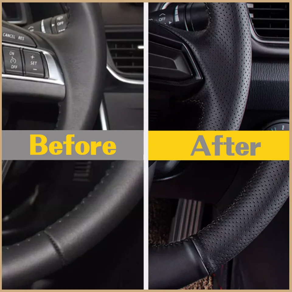 Benutzerdefinierte handgenähte Lenkradabdeckung aus Mikrofaser-Leder für Subaru Forester Impreza Legacy Exiga Autozubehör – Detail 4