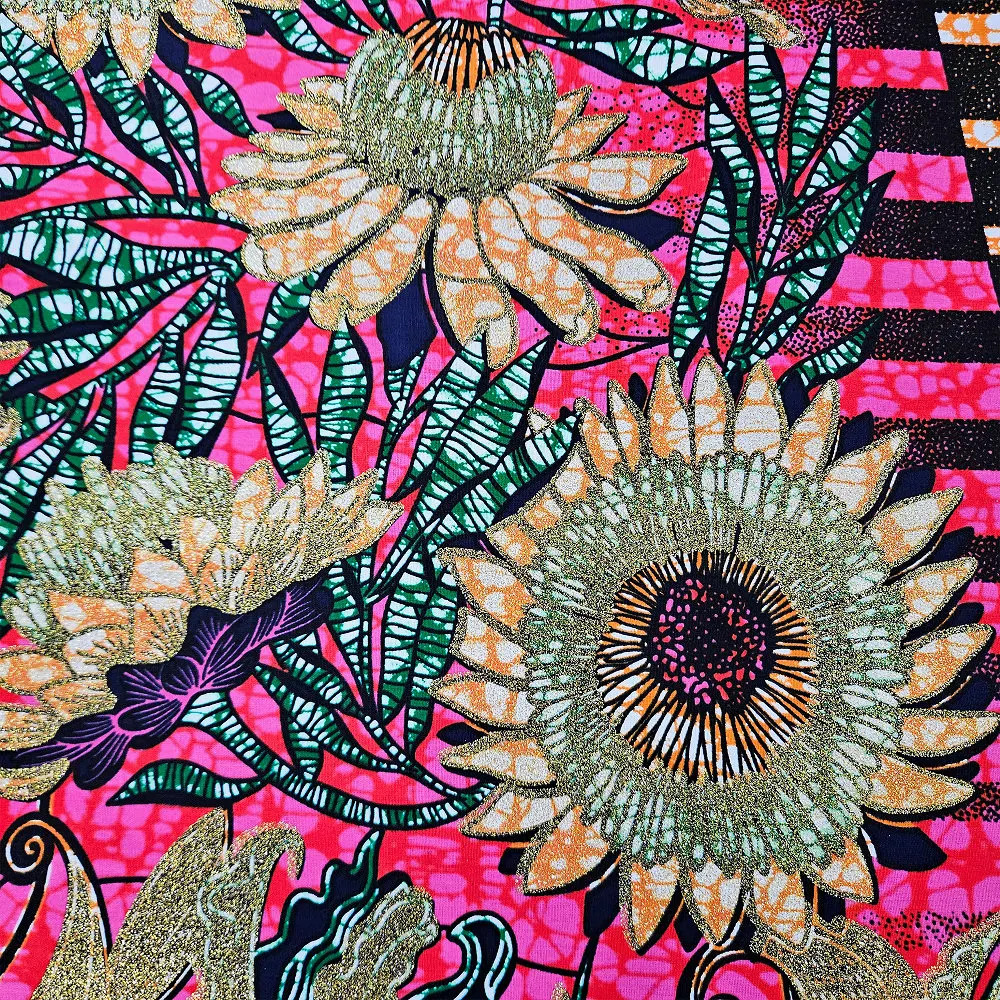 Luxury Grand super glitter wax fabric veritable holland golden wax printed fabric clothes for wedding party festival gift african wax fabric