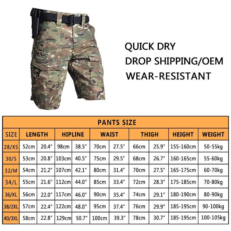 Men Classic Tactical Shorts Upgraded Waterproof Quick Dry Multi-pocket Short Pants Outdoor Hunting Fishing Military Cargo Shorts sport shorts,men sport pants