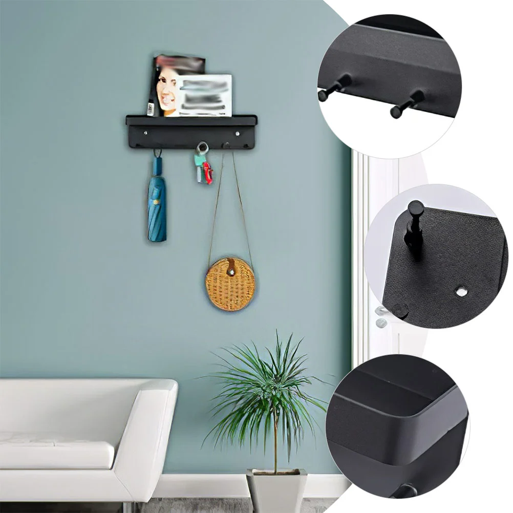 

Wall Mounted Key Holder Keys on Hooks Hanging Rack for Wall-mounted Keychain Black