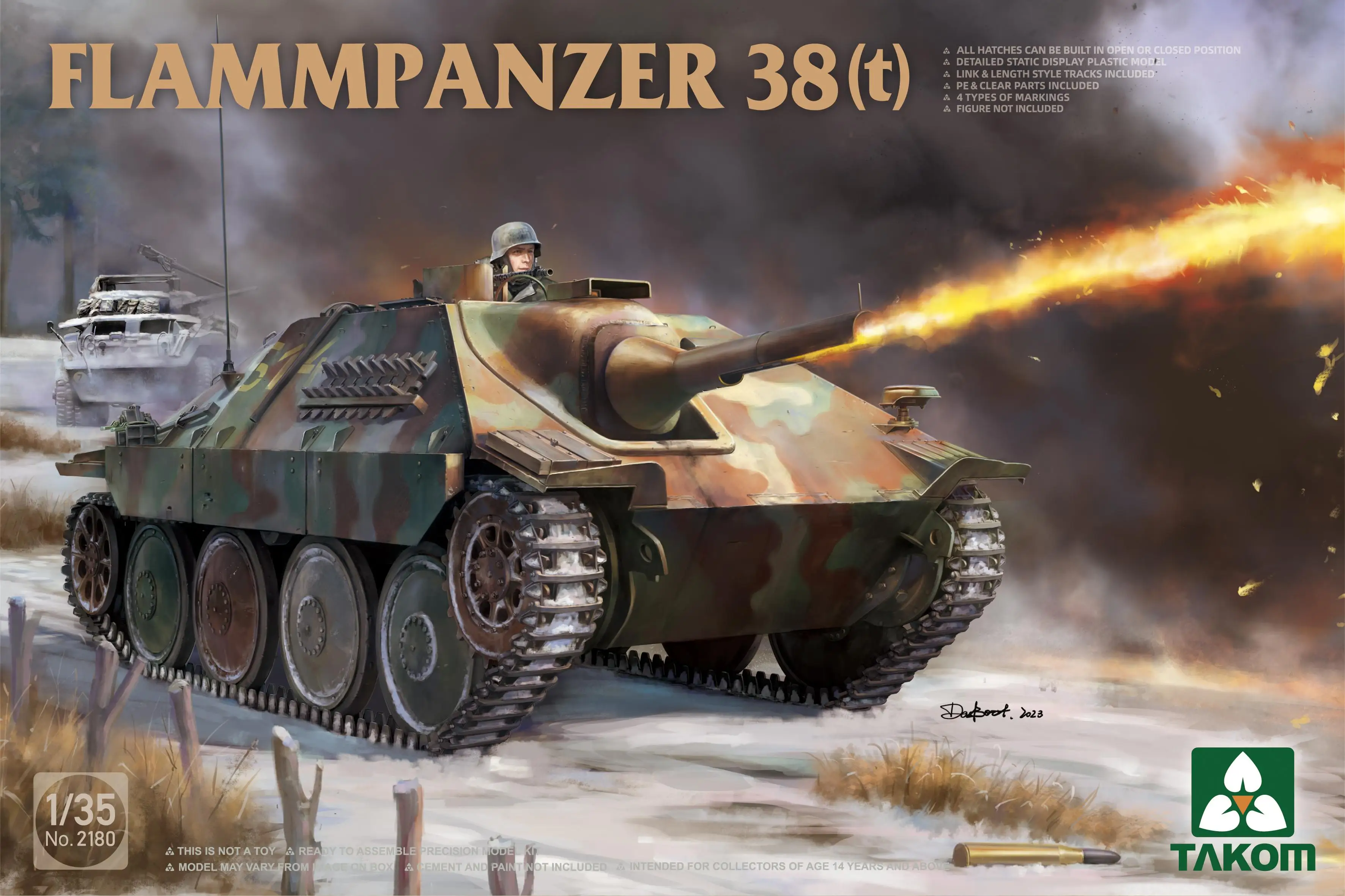 

TAKOM 2180 1/35 Scale Flammpanzer 38(t) Tank Model Kit