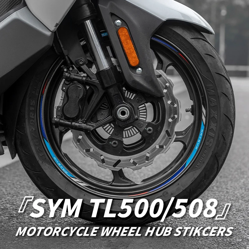 For SYM TL500 508 Motorcycle Accessories Rim Decals Bike Wheel Hub Reflective Safety Stickers Can Custom Color