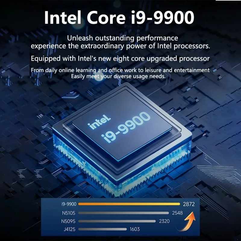 새로운 15.6인치 HD 디스플레이 초슬림 노트북 PC 인텔 i9-9900 윈도우 11 32GB RAM 1TB SSD 고성능 게이밍 오피스 노트북
