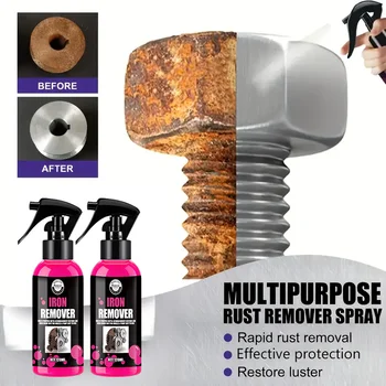 All-Purpose Rust Remover Spray - 120ML, Fast-Acting Iron Oxidation Eliminator, Restores Shine, Safe on Various Surfaces 1
