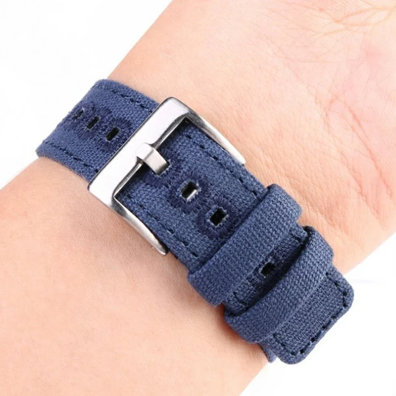 Quick Release Canvas Nylon Watch Strap with Brushed Buckle