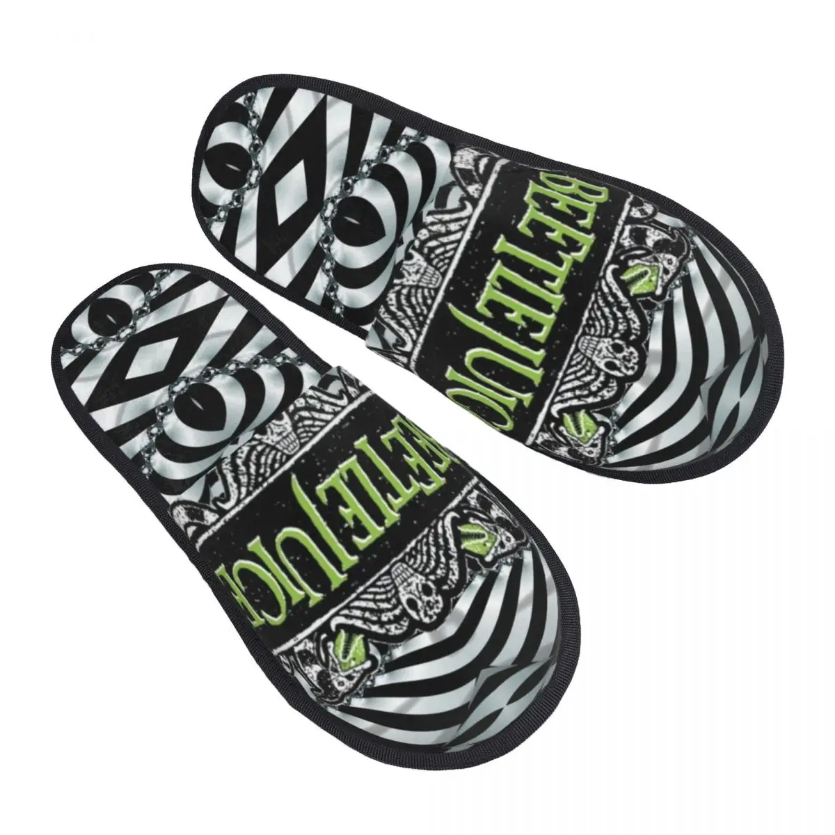 

Horror Beetlejuice House Slippers Women Soft Memory Foam Halloween Horror Film Slip On Hotel Slipper Shoes