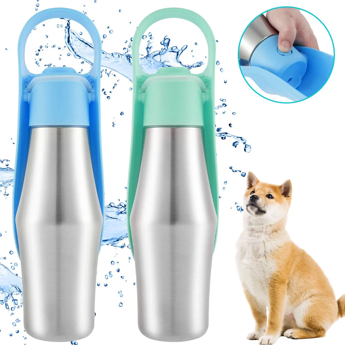 Bouteille d'eau pour chien, distributeur d'eau portable pour animal  domestique anti-fuite avec gobelet