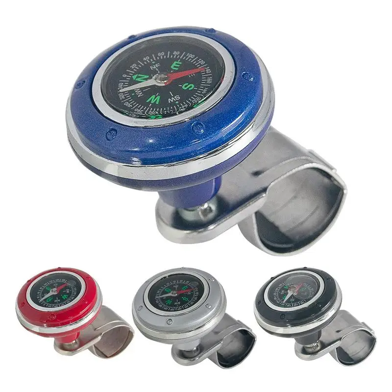 

Steering Wheel Spinner Knob Power-saving Fine-tuning Knob 360-degree Rotating Power Ball With Compass Automotive Accessory