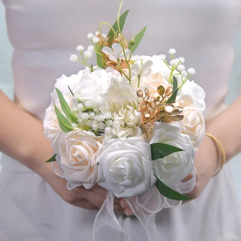 Bridal Bridesmaid Bouquets Wedding Decoration Rose Wedding Party Decoration Bridal Shower Tossing Bouquet 1pc