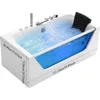 59 x 29" Whirlpool Tub,Acrylic Jetted Bathtub with 11 Jets,Hydromassage with Chromatherapy,3-Side Apron,58 Gallons 3