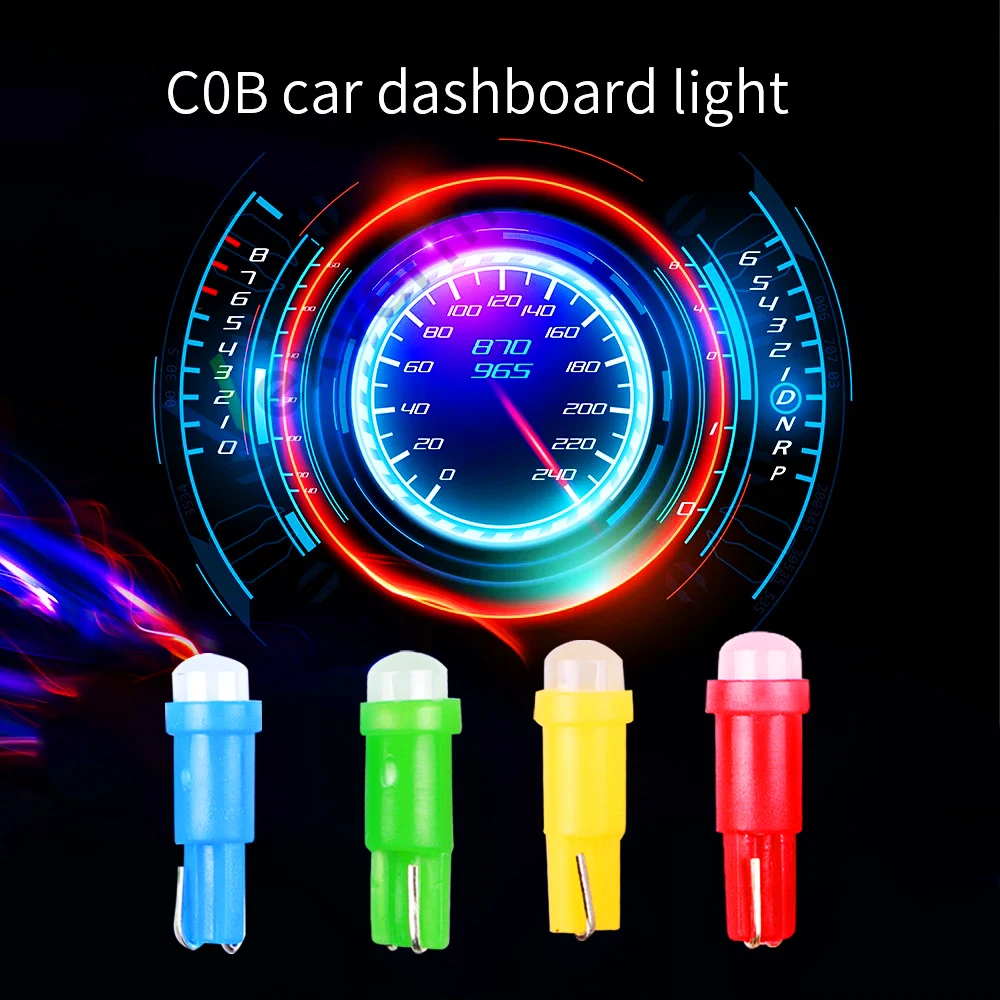 

10PCS T5 LED Lights W1.2W W3W LED Car Interior Light Auto Side Wedge Dashboard Gauge Instrument Lamp Bulb 4014 LED Super Bright