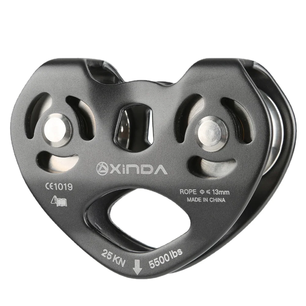 

Double axis double pulley crossing pulley steel cable pulley zip line pulley tree adventure pulley rescue pulley set