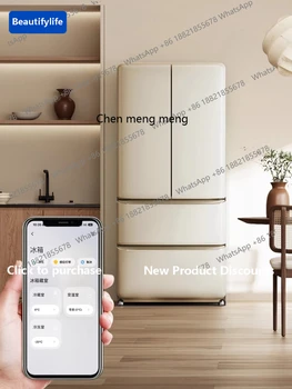 M67 Large capacity retro French four-door household refrigerator air-cooled automatic ice maker refrigerator