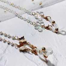 

Beaded Chain Butterfly Pendant Glasses Chain Lanyard Hanging Neck Chain Crystal Sunglass Chain Strap