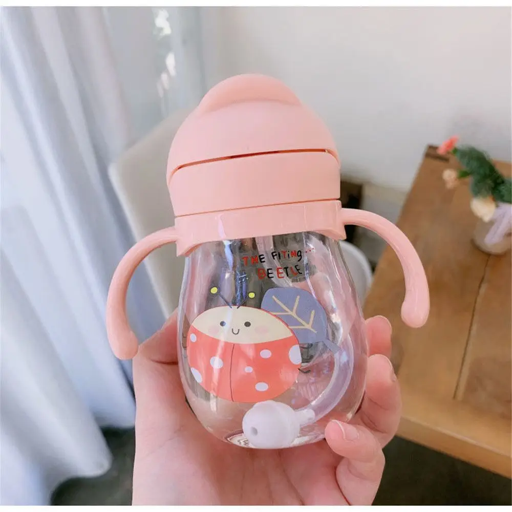 Cute Cartoon Kids Sports Water Bottle - 350 mL Portable Straw Drinkware