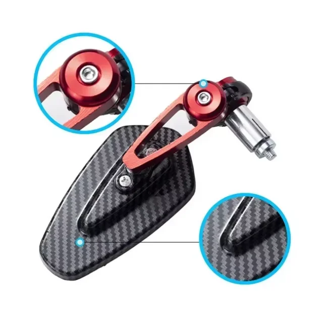 Universal Motorcycle Rearview Mirror Carbon Fiber Pattern Handlebar Mirror Modified Inverted Rear Mirror Motorbike Accessories