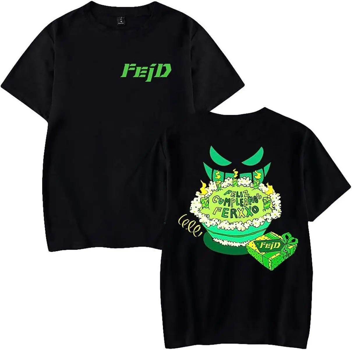 

DGSGSWTT Feid Feliz Cumpleaños Ferxxo T-Shirt Short Sleeved Unisex Casual Tee