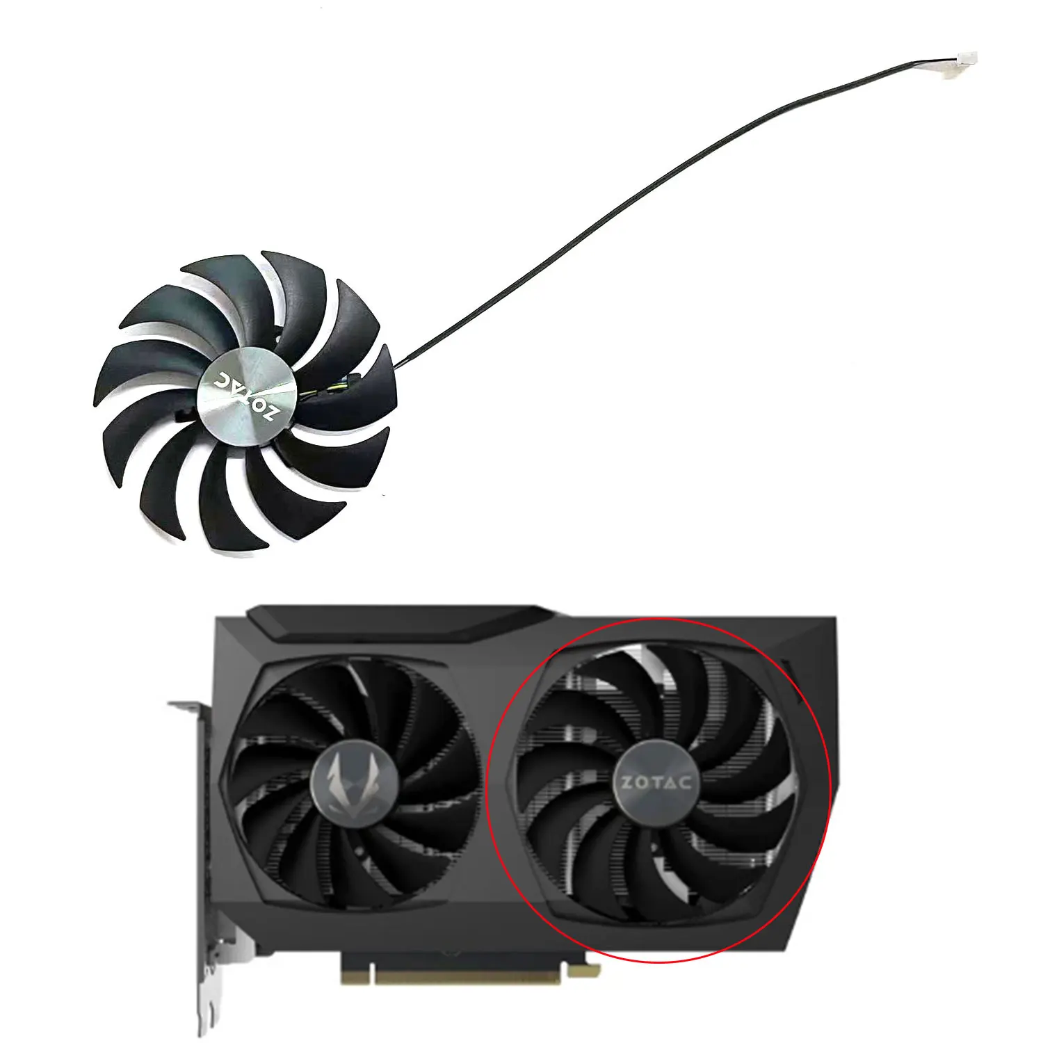 ZOTAC-GPU Fan Adequado para GeForce RTX 3070, Twin Edge RTX 3060