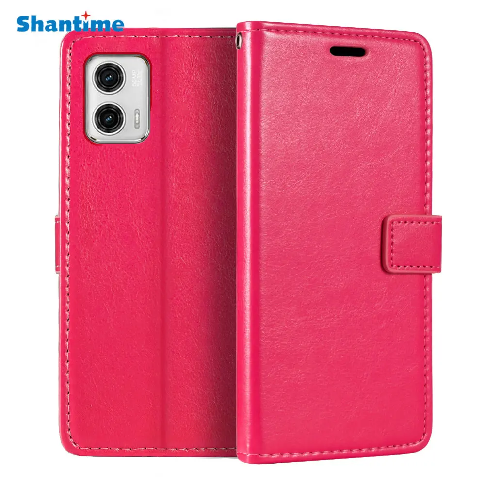 Funda de Cuero Flip para Motorola Moto G73 5G Rojo